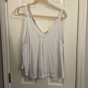 Free People White Flowy Tank Small